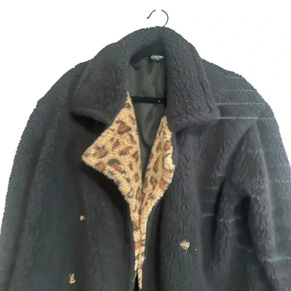 ChicMe Black Fuzzy Fleece Jacket Size XL - Picture 2 of 6